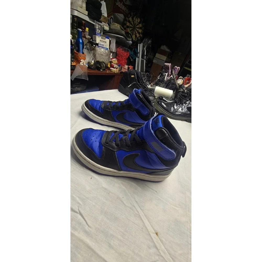 Nike Boys Court Borough Mid 2 Blue Basketball Sneaker Sz 13C - Picture 3 of 8